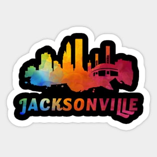 Jacksonville Skyline Watercolor Style Sticker